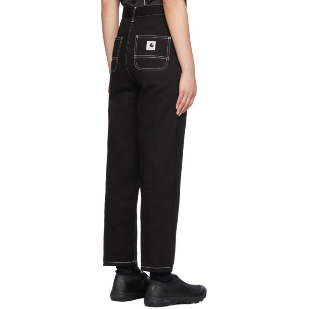 Carhartt WIP Black Straight Jeans with Contrast Stitch
